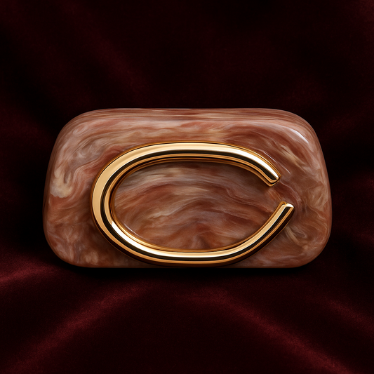 Acrylic Resin Clutch with Gold Metal Accent – 3 Unique Styles