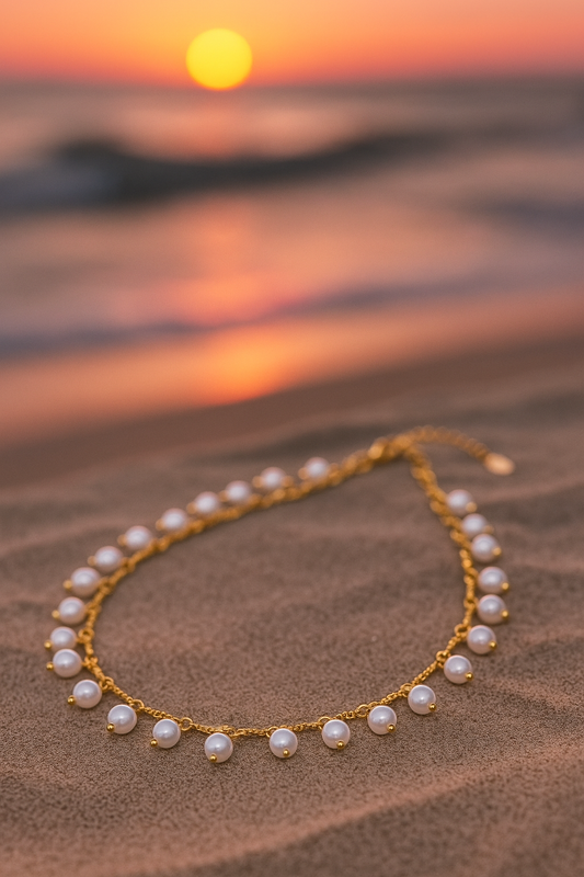 Boho Necklace & Bracelet Set – 18K Gold Plated Brass with Multicolor Heart Beads | Women's Bohemian Jewelry