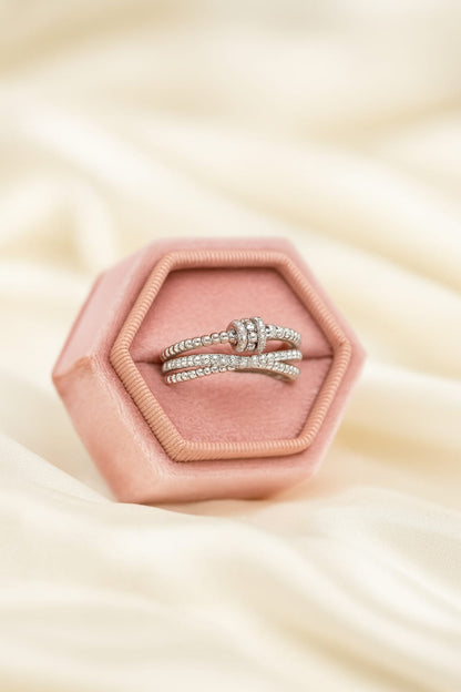 To My Daughter – Zircon Cross Bead Fidget Ring | Adjustable Anti-Stress Anxiety Jewelry Gift