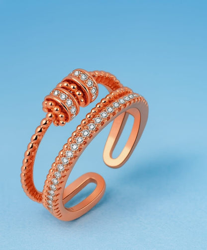 To My Daughter – Zircon Cross Bead Fidget Ring | Adjustable Anti-Stress Anxiety Jewelry Gift