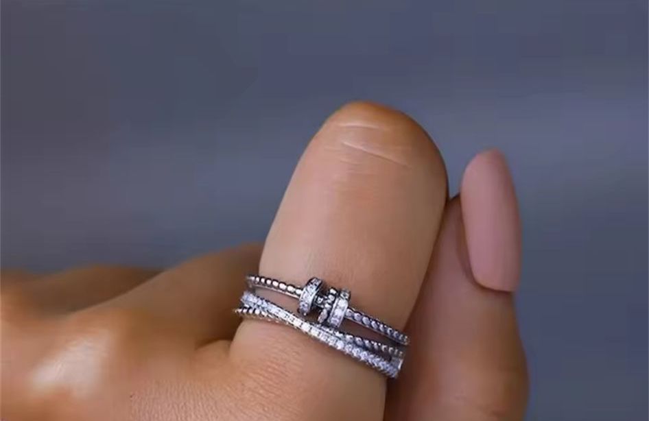 To My Daughter – Zircon Cross Bead Fidget Ring | Adjustable Anti-Stress Anxiety Jewelry Gift